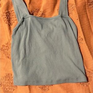 American Eagle Outfitters Green Fitted Sleeveless Tank Top